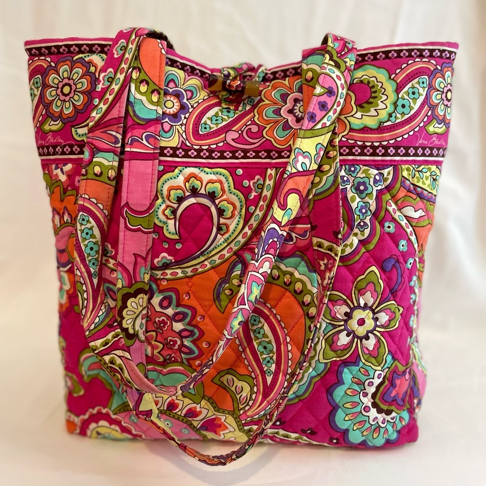 Vera Bradley Pink Swirls Signature Tote - Discontinued 2017 Pattern